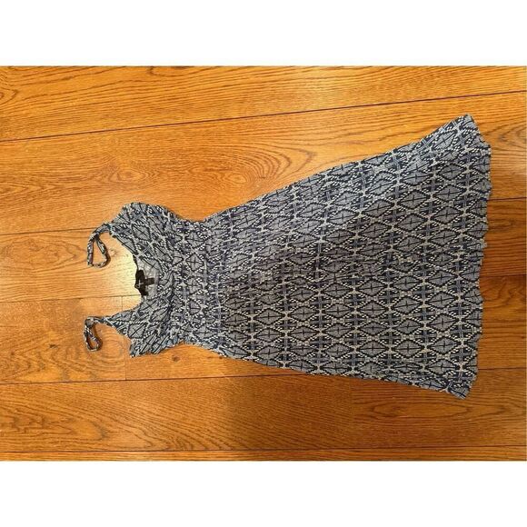 Boho Navy & White Smocked Sundress – Size Small - Picture 5 of 5